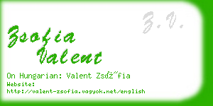 zsofia valent business card